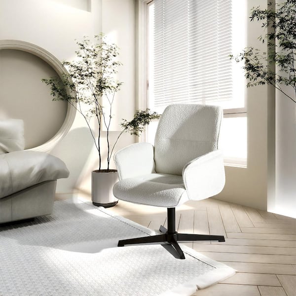 Homy Casa Thoma Contemporary Beige Swivel Leisure Chair for Modern Lifestyles - Height Adjustable, Ergonomic Design, Skin-Friendly
