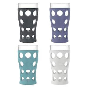 20 oz. Beverage Glasses with Protective Silicone Sleeves (Set of 4)