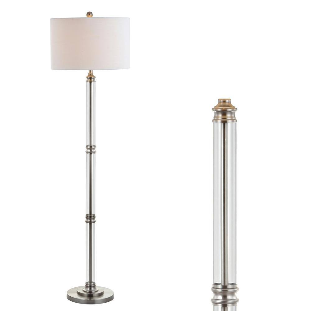 Ralph 60 in. Metal/Glass Floor Lamp, Polished Nickel/Clear price history on PriceWatchPro