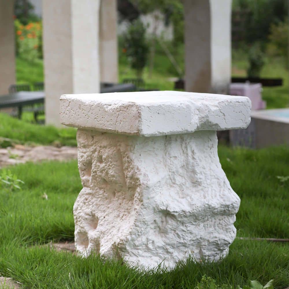 Outdoor Magnesium Oxide Coffee Table, Patio Modern Artistry Side