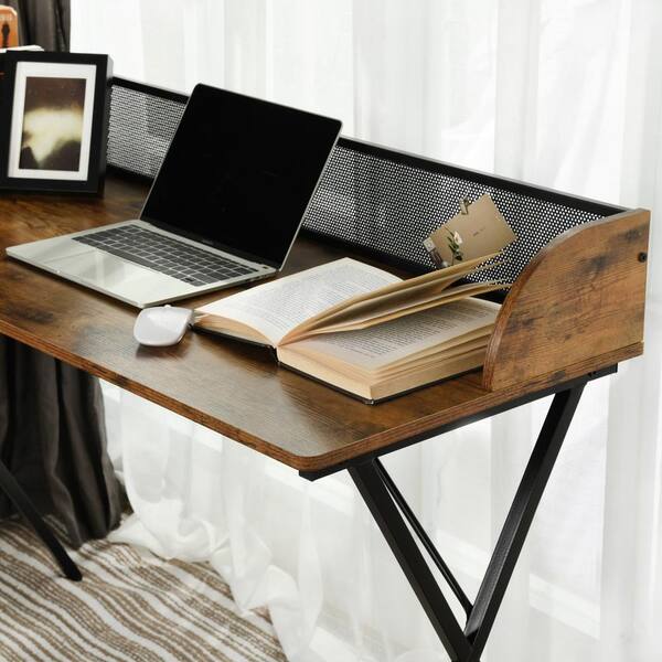 Homy Casa AVA 120CM 47.24 in. Rectangular Brown Finish MDF Desk