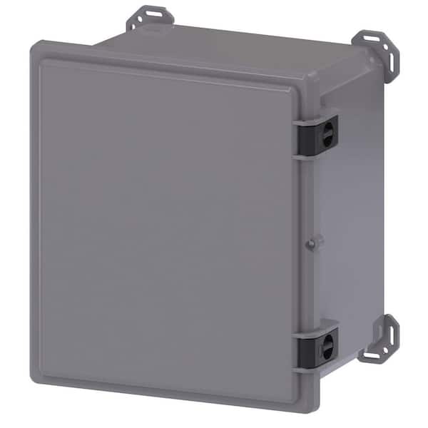 Unbranded Nema 4x, 12, 13 I Series 17.8 in. L x 16.3 in. W x 11.2 in. H Polycarbonate Electronic Cabinet Enclosure, Gray