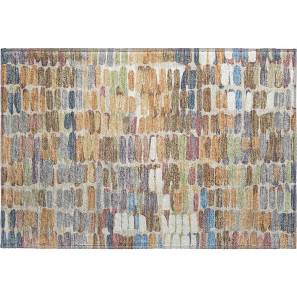 Mayfield Premium Machine Washable Abstract AMF2349 Copper 3 ft. x 4 ft. Area Rug