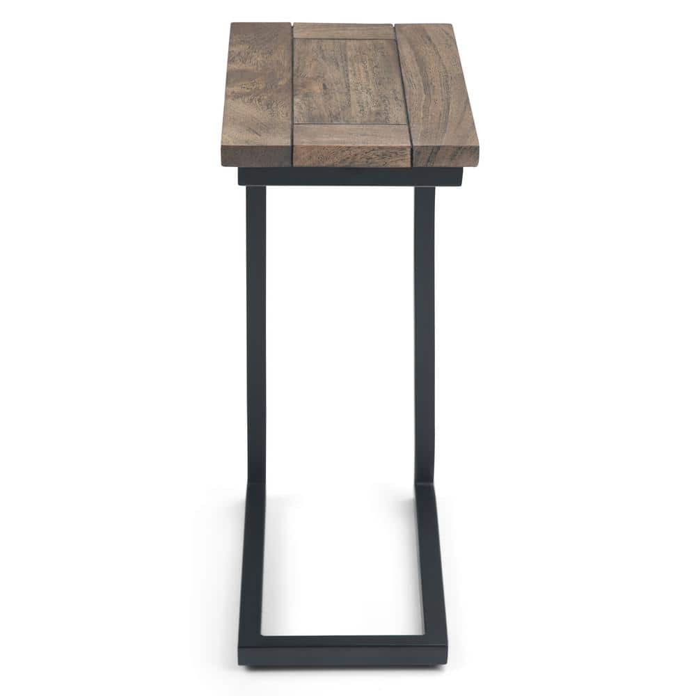 Skyler Beach Brown Wood and Metal Rectangular Side Table