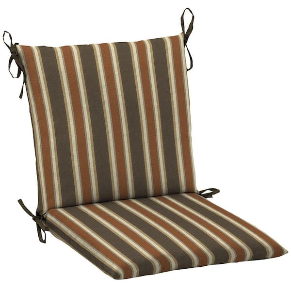 Hampton Bay Scottsdale Stripe Mid Back Outdoor Chair Cushion