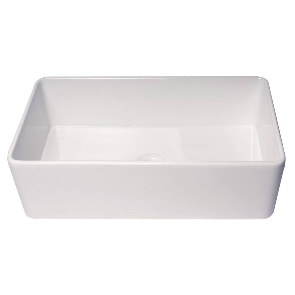White Fireclay 36" Farmhouse Drop-in Kitchen Sink