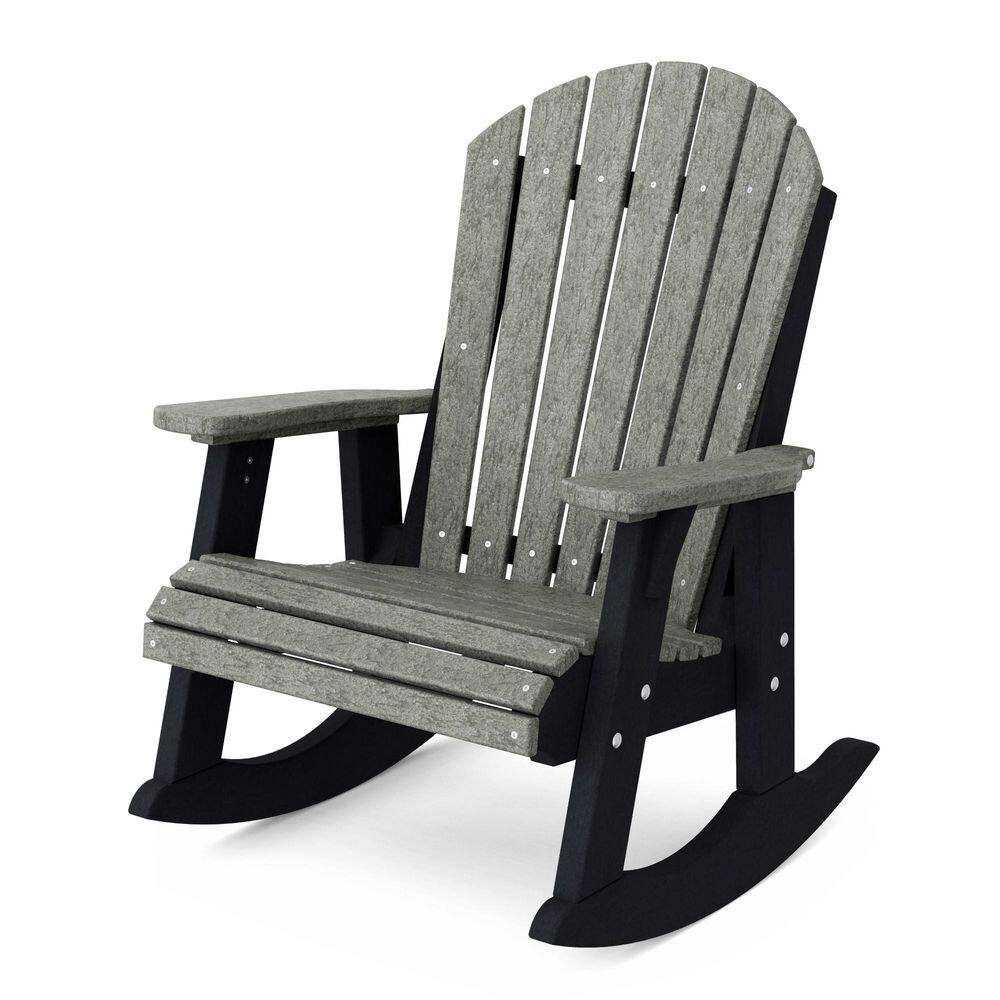 Heritage Dark Gray and Black Plastic Adirondack Outdoor Rocking Chair price history on PriceWatchPro