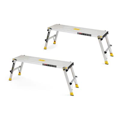 4 ft. x 12 in. x 20 in. Aluminum Slim-Fold Work Platform, 300 lbs. Load Capacity (2-Pack)