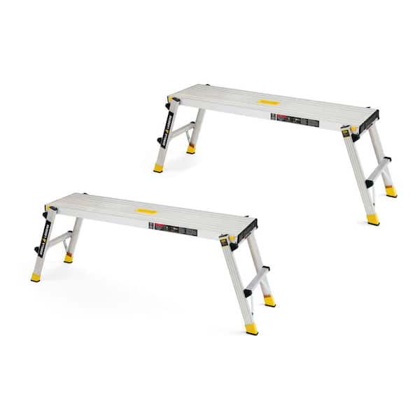 4 ft. x 12 in. x 20 in. Aluminum Slim-Fold Work Platform, 300 lbs. Load Capacity (2-Pack)