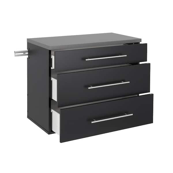 Maxx Blast 3-Drawers Black Plastic Storage Drawer 2.65-in H x 9.8-in W x  8.27-in D in the Storage Drawers department at