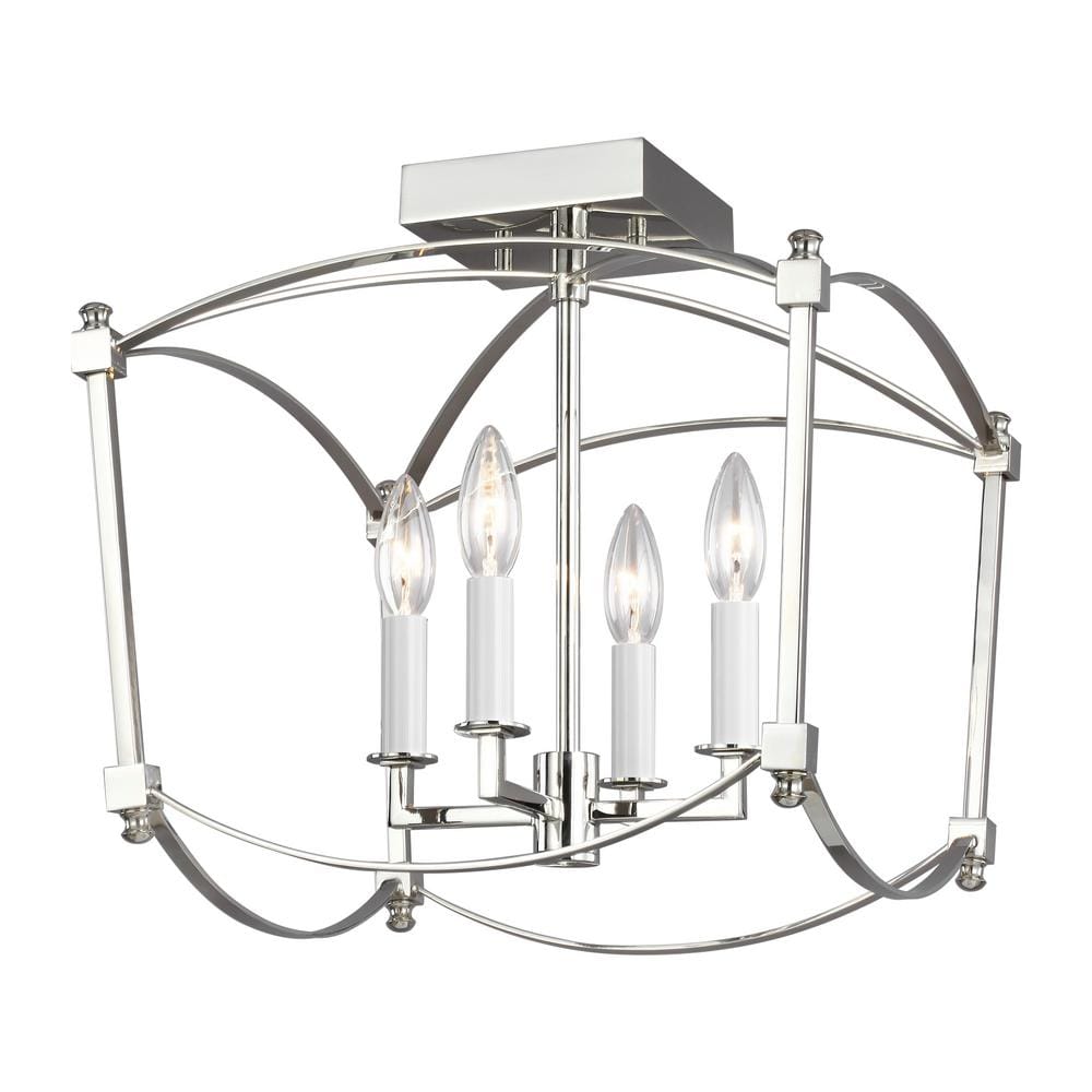 Thayer 4-Light Polished Nickel Semi-Flush Ceiling Light