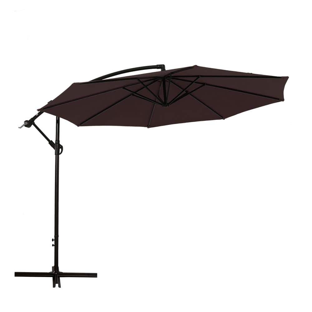 10 ft. Outdoor Dining Table Coffee Cantilever Umbrella for Garden, Deck, Ba