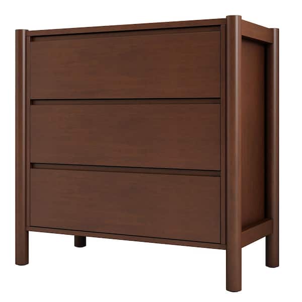 Polibi Walnut 3-Drawers 31.50 in. W Chest of Drawers