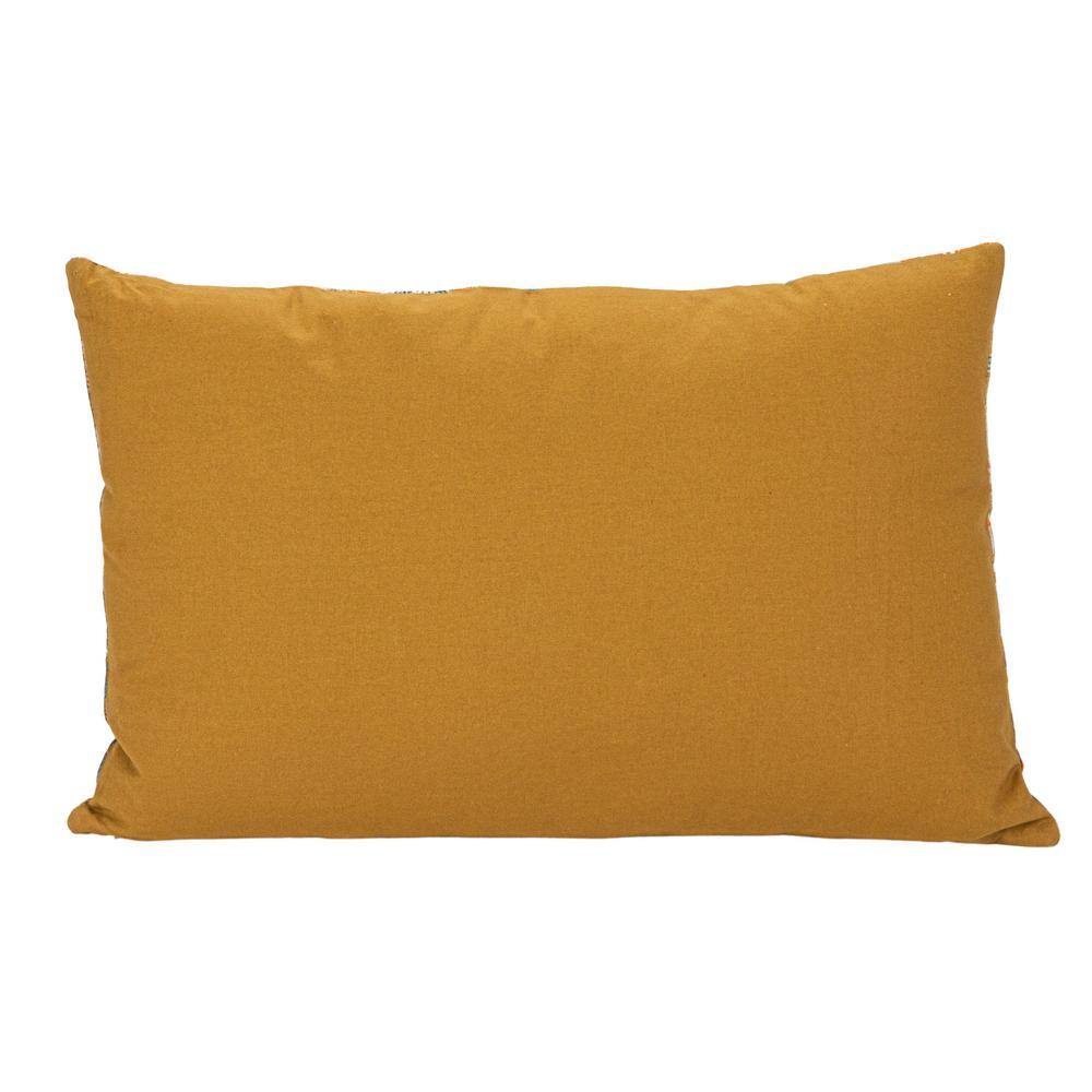 Multicolor Cotton Velvet Birds and Flowers Lumbar Pillow