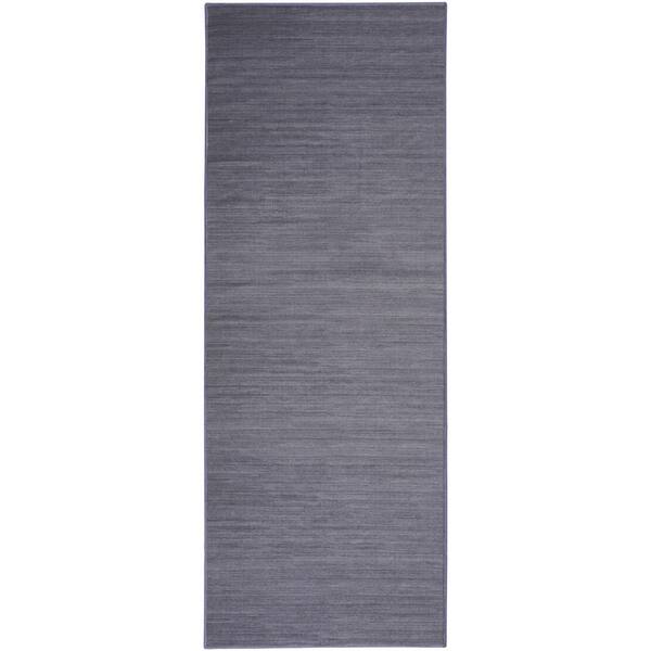 2 ft. x 10 ft. Blue Abstract Washable Area Rug