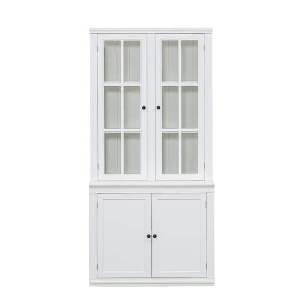 Harper & Bright Designs White 75.25 in. H Storage Cabinet with