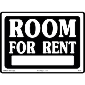 14 in. x 10 in. Room for Rent Sign Printed on More Durable, Thicker, Longer Lasting Styrene Plastic