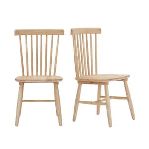 Windsor Unfinished Natural Pine Wood Dining Chairs (Set of 2)