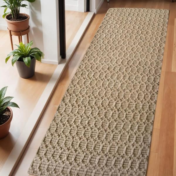 6 ft. Natural Jute Geometric Hand Woven Area Rug