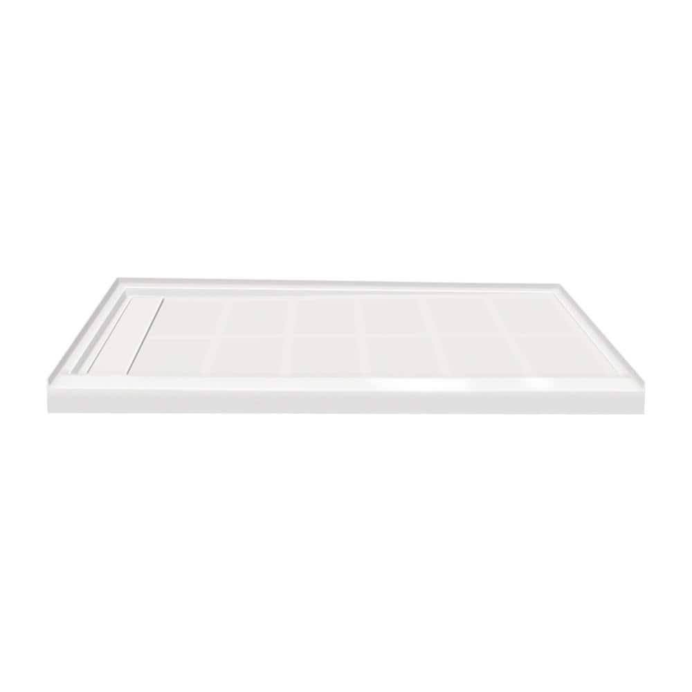White Rectangular 60" x 36" Shower Base with Left Drain