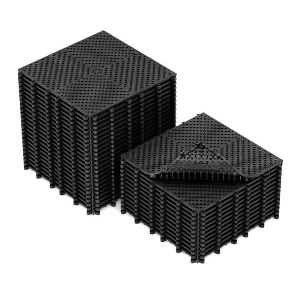 12 in. x 12 in. Interlocking Drainage Floor Tile Set, Anti-Slip PVC for Patio, Garage and Pool Areas(36-Pack)