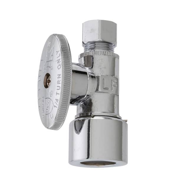 5/8 in. x 3/8 in. Quick Lock Quarter Turn Straight Valve in Polished Chrome