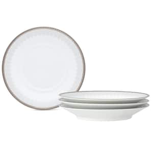 Silver Colonnade 6 in. (White) Porcelain Saucers, (Set of 4)