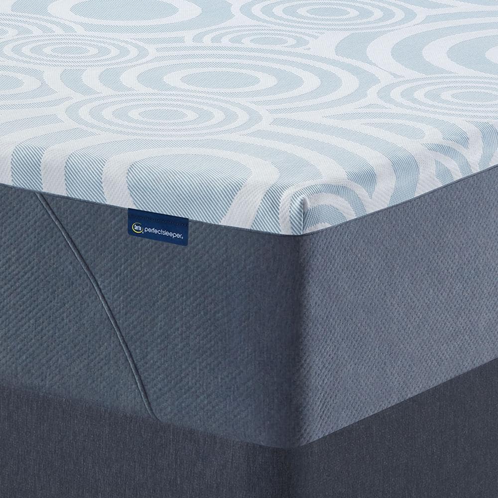 California King 12" Gel Memory Foam Mattress in White and Dark Blue