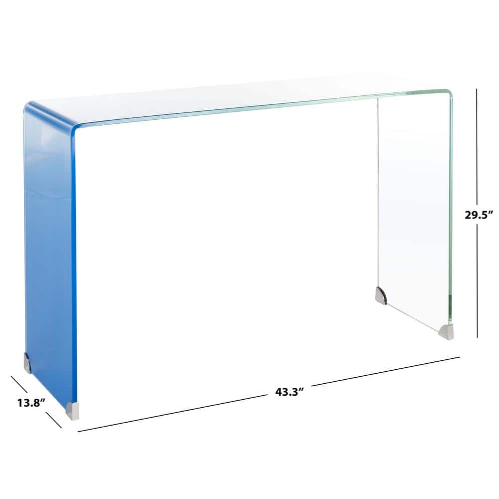 Crysta Ombre Clear and Blue Glass Hallway Table