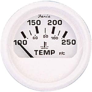 Dress Water Temperature Gauge (100-250°F) - 2 in., White