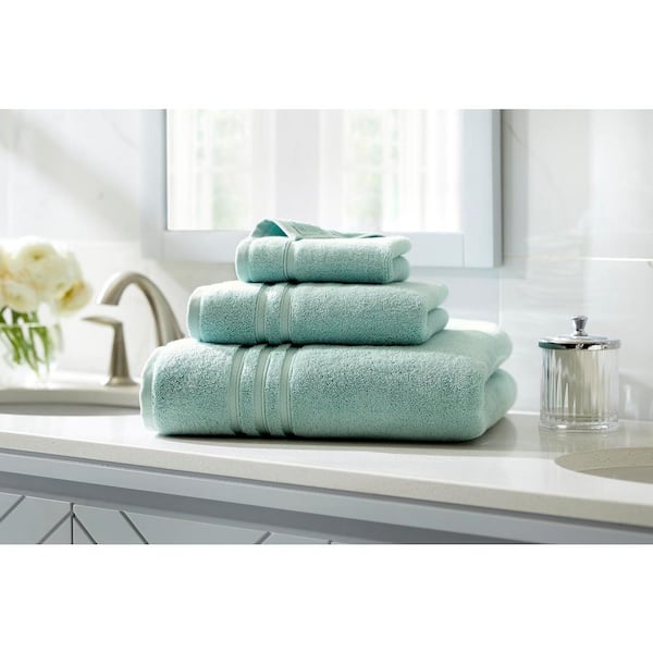 Home Decorators Collection Turkish Cotton Ultra Soft Aqua Blue Wash Cloth