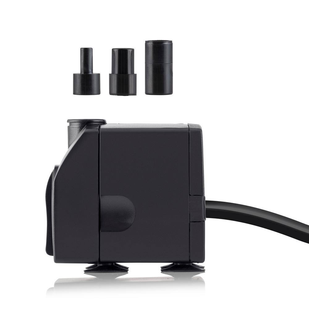 Compact Black Ceramic Submersible Fountain Pump with 6 ft. Cord