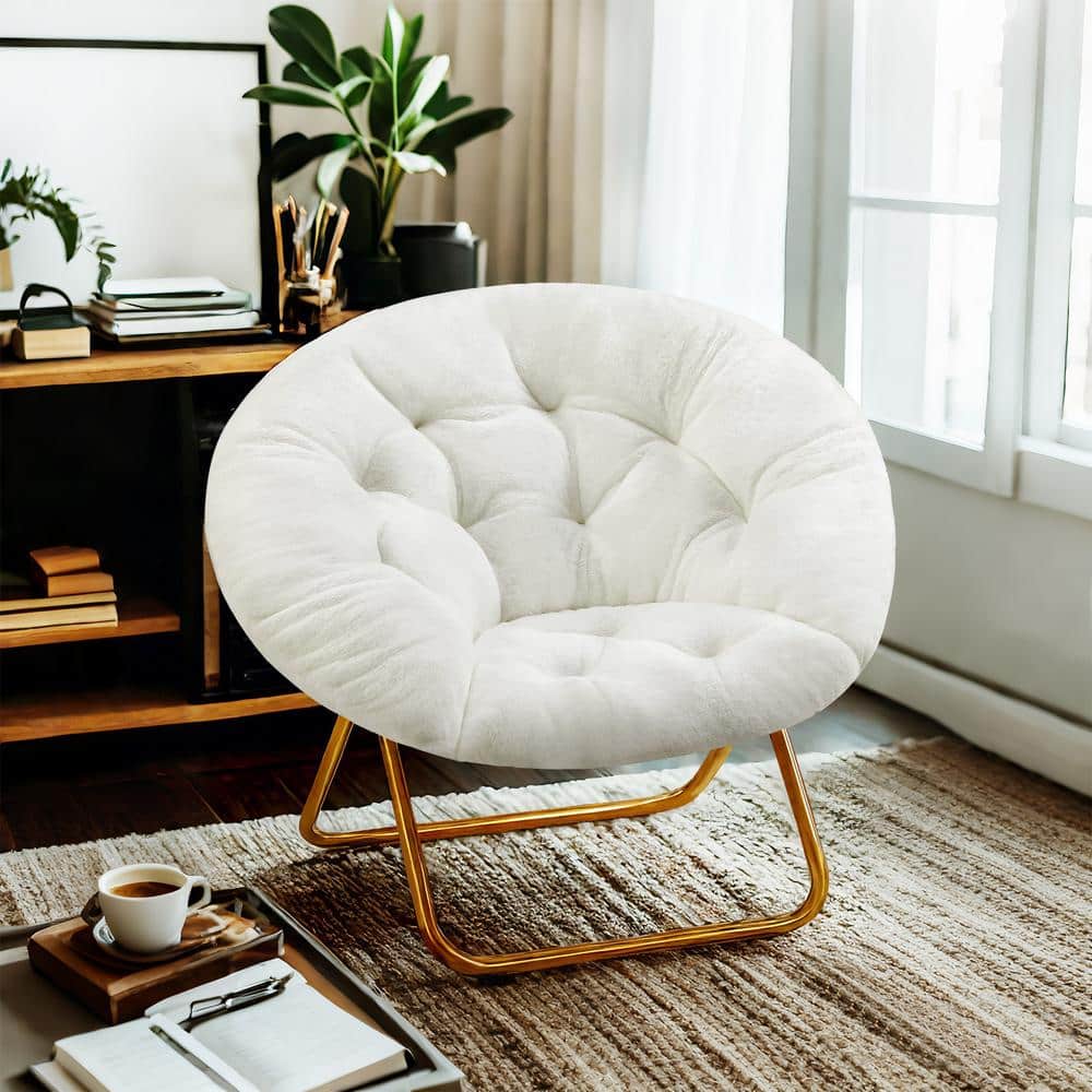 Polar Bear White Fuzzy Round Chair Pottery Barn Teen Swivel Lounge