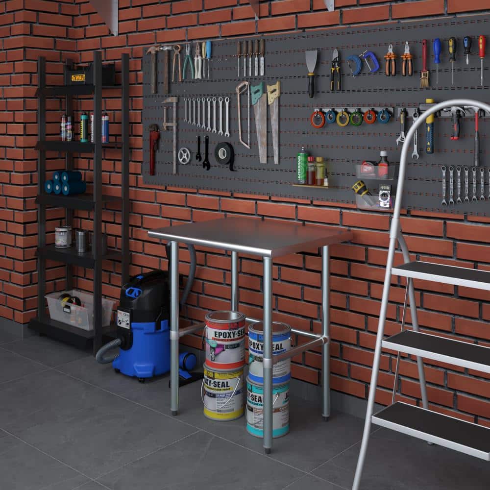 30" Stainless Steel Work Table with Galvanized Legs
