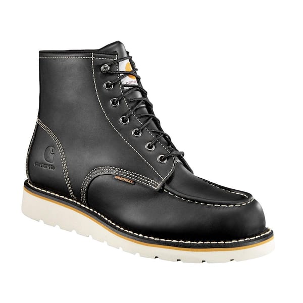 Carhartt Men's Wedge Waterproof 6'' Work Boots - Soft Toe - Black Size 13(M)