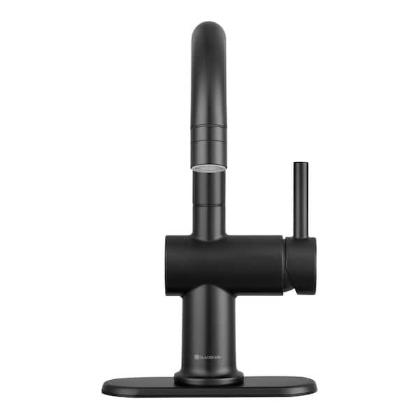Dorind Single-Handle Single-Hole Pull-Down Bathroom Faucet in Matte Black