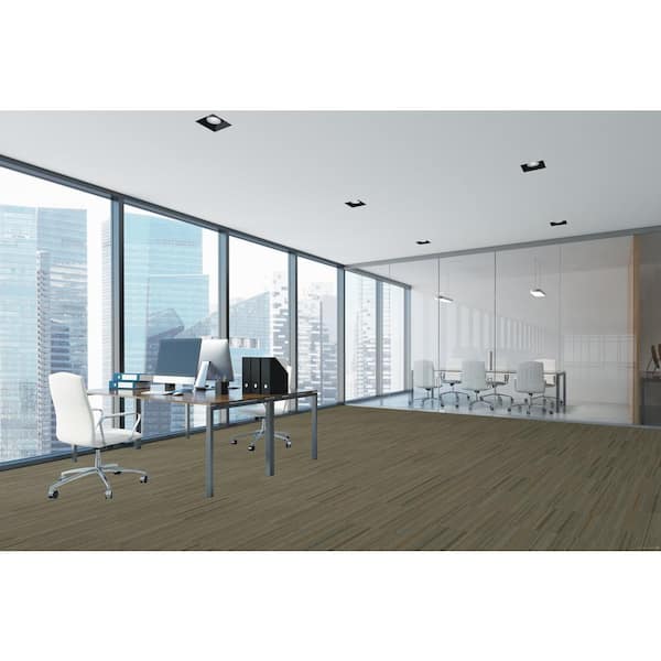 Millstream - Impact - Gray Commercial/Residential 24 x 24 in. Glue-Down Carpet Tile Square (72 sq. ft.)