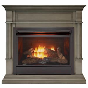 Dual Fuel Ventless Gas Fireplace - 26,000 BTU, T-Stat Control, Slate Gray Finish, Model DFS-300T-2GR