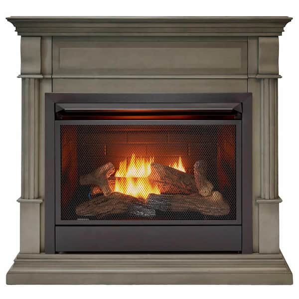 Duluth Forge Dual Fuel Ventless Gas Fireplace - 26,000 BTU, T-Stat Control, Slate Gray Finish, Model DFS-300T-2GR