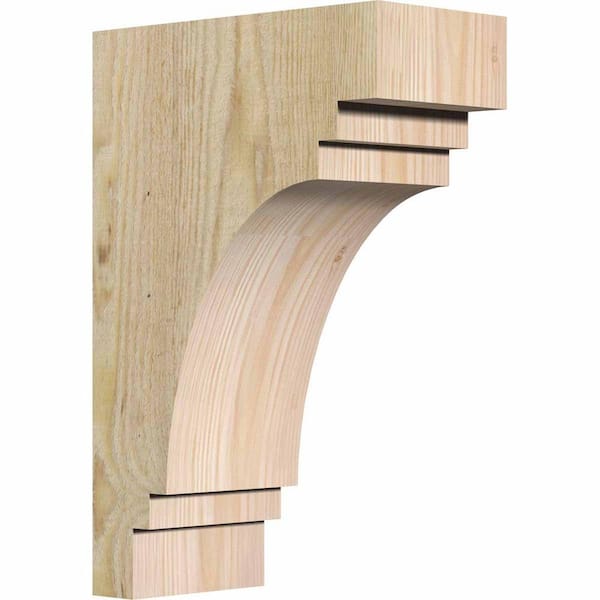 Ekena Millwork 4 in. x 8 in. x 12 in. Douglas Fir Pescadero Rough Sawn Corbel
