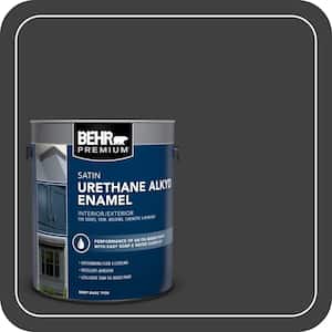 1 gal. #1350 Ultra Pure Black Urethane Alkyd Satin Enamel Interior/Exterior Paint