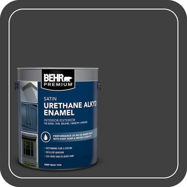 1 gal. #1350 Ultra Pure Black Urethane Alkyd Satin Enamel Interior/Exterior Paint