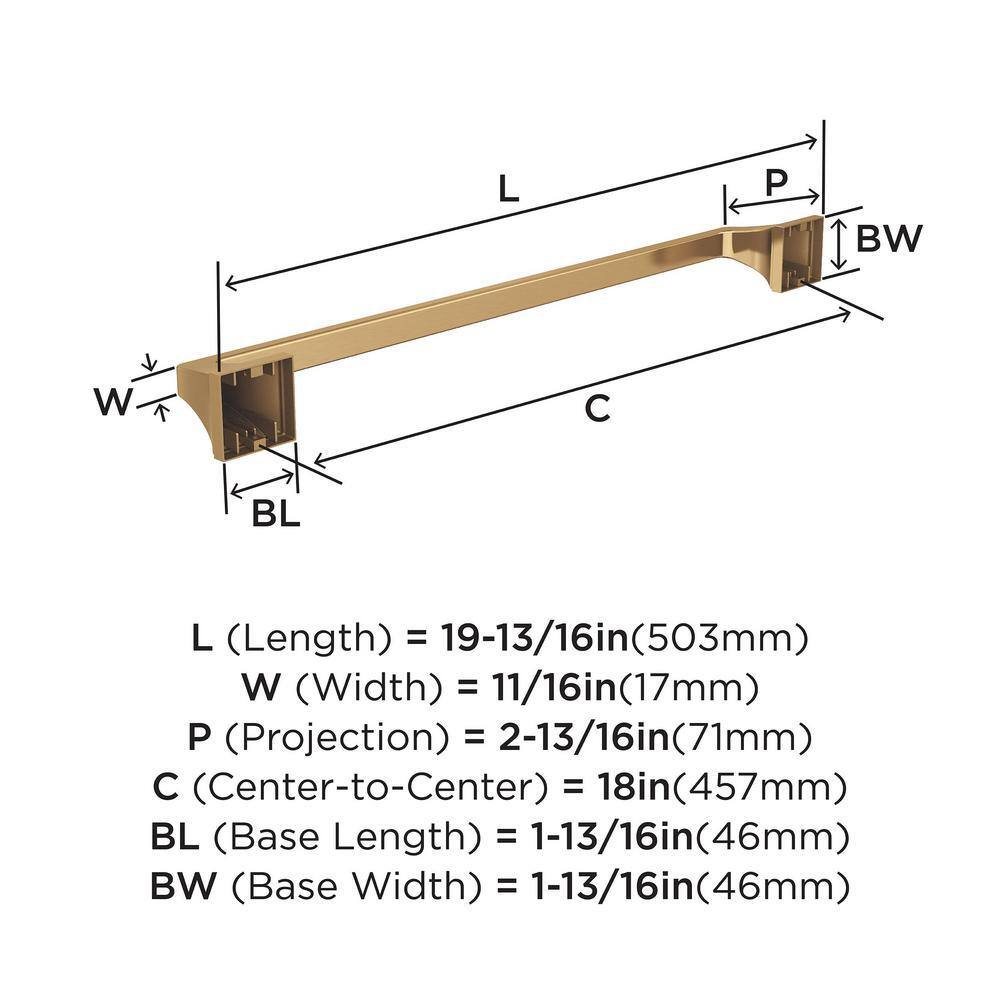 Champagne Bronze 18-Inch Wall Mounted Towel Bar