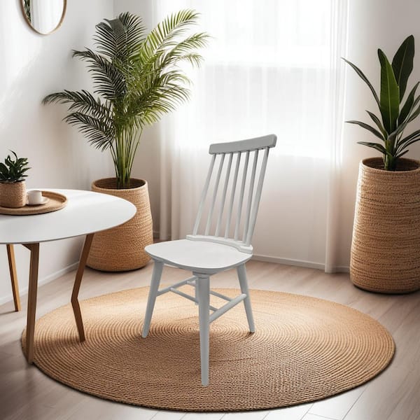 Eton Pure White Wood Slat Dining Chair