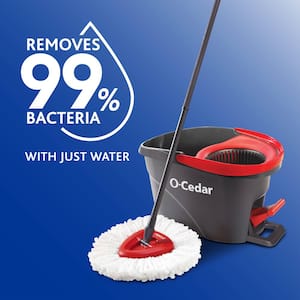 EasyWring Microfiber Spin Mop with Bucket System +2 Extra Mop Head Refills and PowerCorner Outdoor Angle Broom