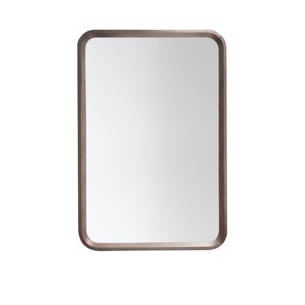 CASAINC Vela 23.5 in. W x 35.5 in. H Single Walnut Framed Rectangular Bathroom Vanity Mirror in Chestnut