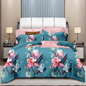 3-Piece All Season Bedding Full Size Comforter Set, Ultra Soft Polyester Elegant Bedding Comforters-Green