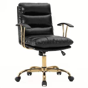 Regina Modern Adjustable Height Executive Black Leather Office Chair with Armrests, Tilt and 360° Swivel