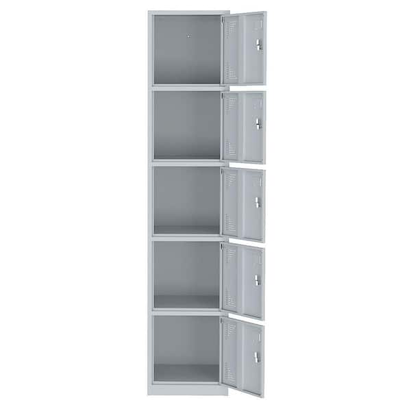 5-Tier Gray Locker Storage Cabinet with 5-Doors SN822C-212 - The