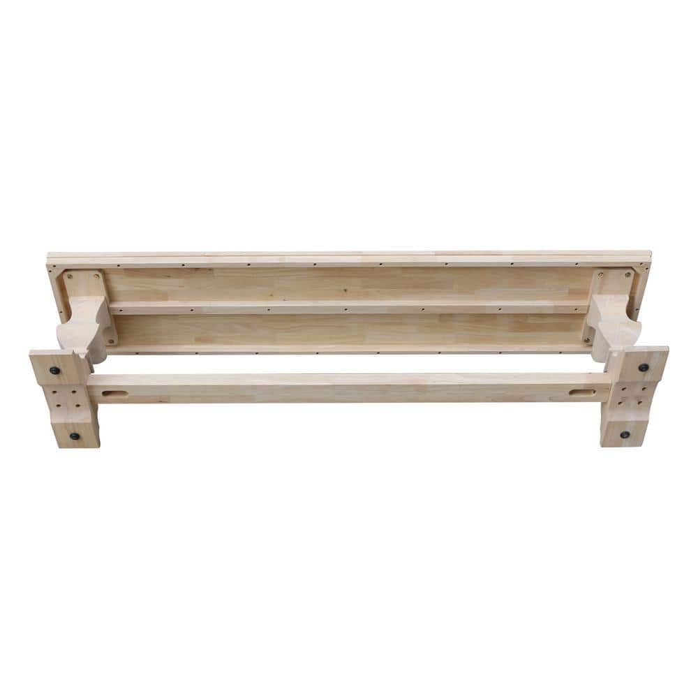 White Wood Traditional Trestle Bench for Living Room